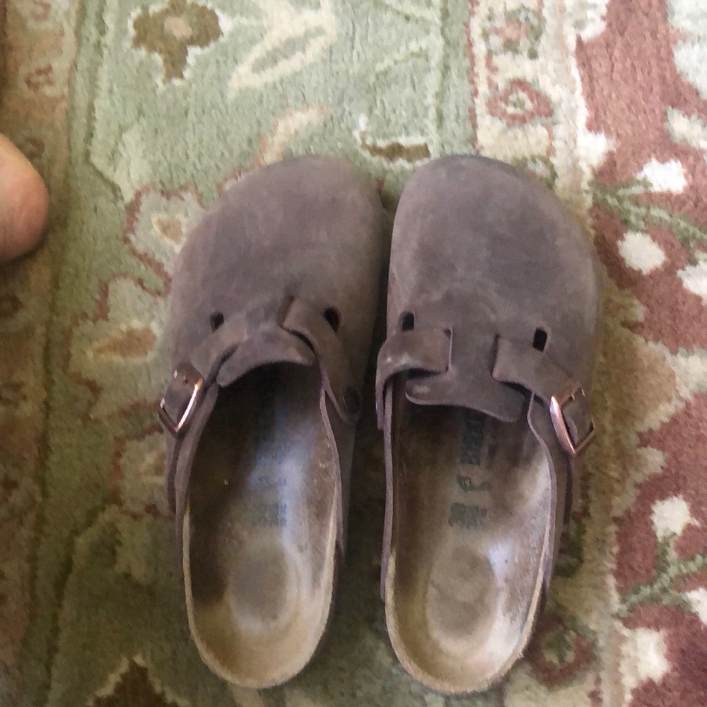 Brown leather- Boston clogs. Barely worn!